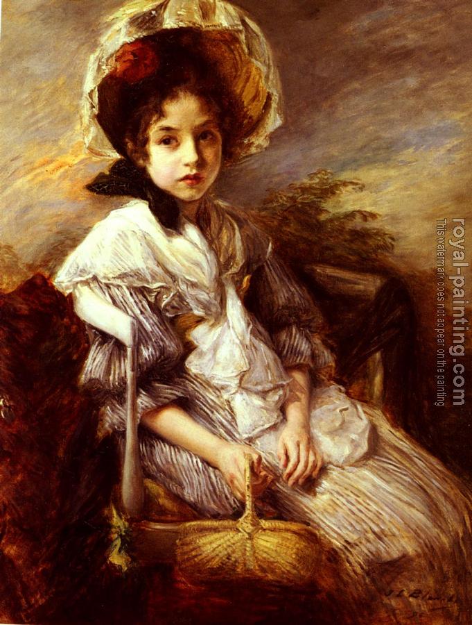 Jacques Emile Blanche : Portrait Of A Girl Seated In A Landscape